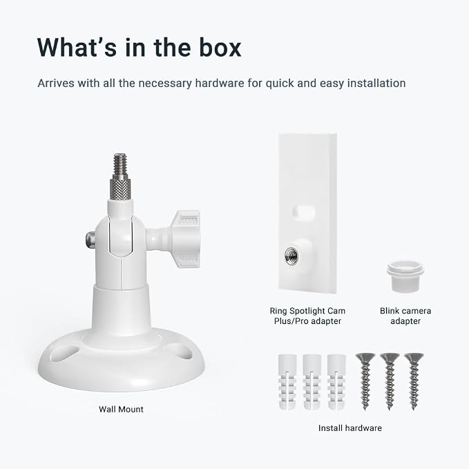 Holicfun 360° Adjustable Indoor/Outdoor Security Camera Wall Mount - Image 5