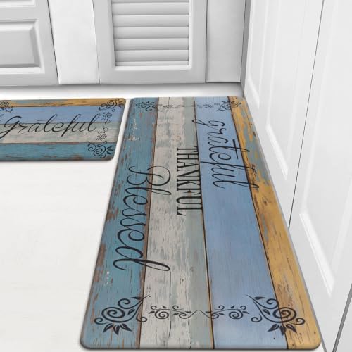 HEBE Anti Fatigue Kitchen Mat Set of 2, Cushioned Kitchen Mats by HEBE