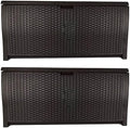 Suncast 99 Gallon Plastic Wicker Deck Box Container Storage by Unknown
