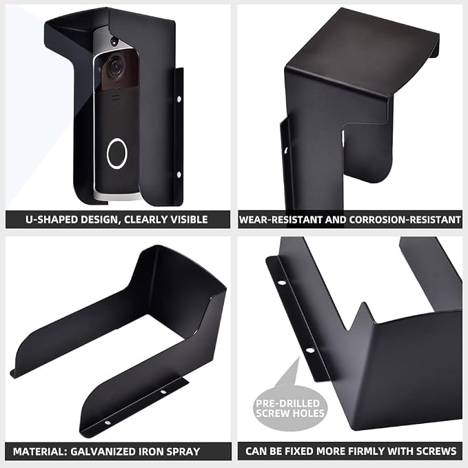 Doorbell Rain Cover Ring Doorbell Anti-Glare, Steel Weather-Blocking Cover - Image 6