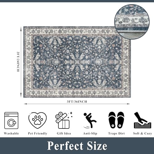 2x3 Non-Slip Washable Kitchen Rug - Image 2