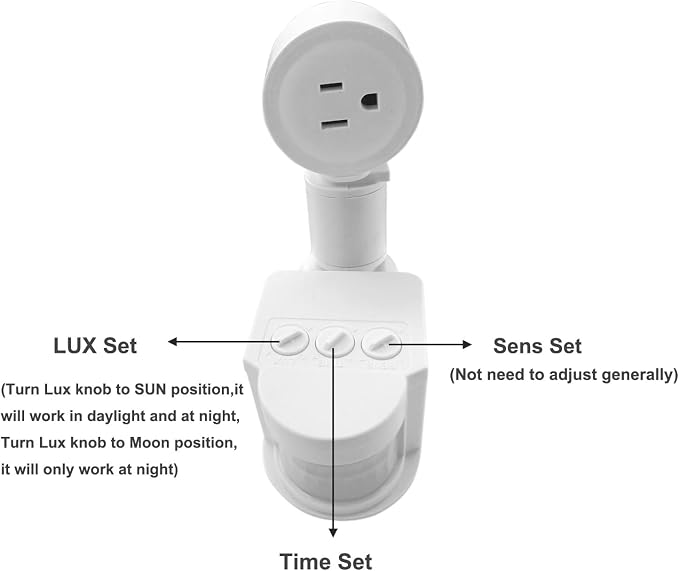 Plug in Motion Sensor Outlet Light Control, Indoor Motion Sensor Switch Plugs - Image 6