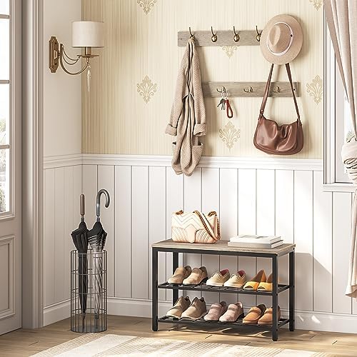 HOOBRO Hall Tree with Bench, Coat Rack Shoe Bench Set, Entryway Shoe Rack with - Image 2