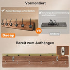 Dseap Wall Mounted Coat Rack: 24" Long, Heavy-Duty, 6-Double-Hooks Wooden - Image 3