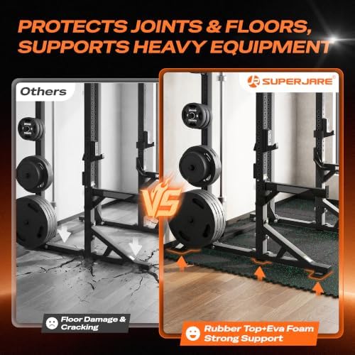 SUPERJARE 0.56'' Thick 192 Sq Ft Rubber Top Gym Flooring - Image 4