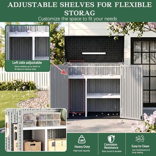 Outdoor Storage Shed Resin Waterproof Storage Cabinet - Image 4