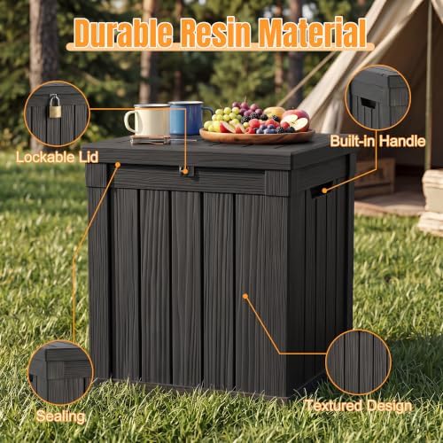 Outdoor Storage Box, 70 Gallon Waterproof Resin Patio Deck Box - Image 3