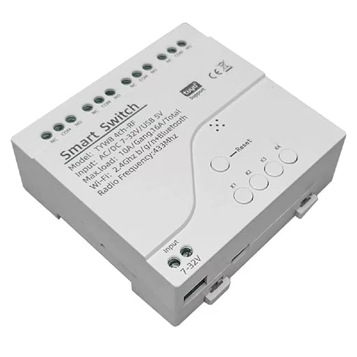4 Channel Smart WiFi RF Bluetooth Wireless Dry Contact Relay Switch Module by MHCOZY