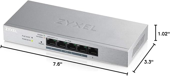 Zyxel 5-Port PoE Switch | Web Managed Gigabit Network Ethernet Splitter | 5X - Image 8