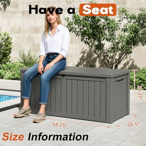 Outdoor Storage Box, Resin Deck Boxes Indoor and outdoor, Waterproof Storage - Image 2