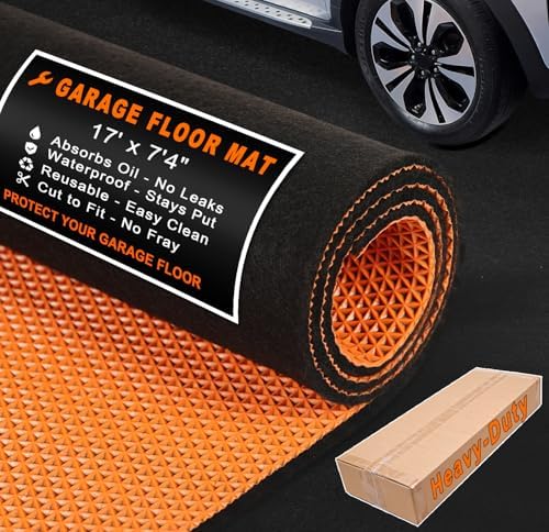 Heavy-Duty Garage Floor Mat 17' x 7'4" by Golener