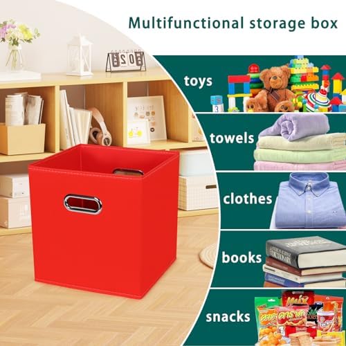 Black Foldable Storage Cubes Bins, Fabric Storage Box Cubes Organizer Baskets - Image 3
