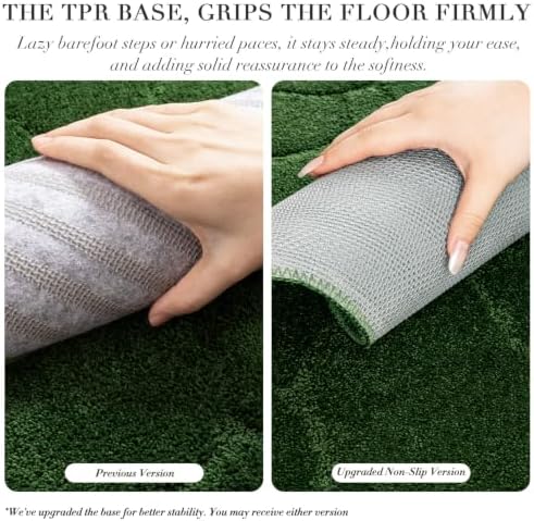 BSICPRO Large Bathroom Rugs, 24X36 Scalloped Bath Mats, Forest Green - Image 3