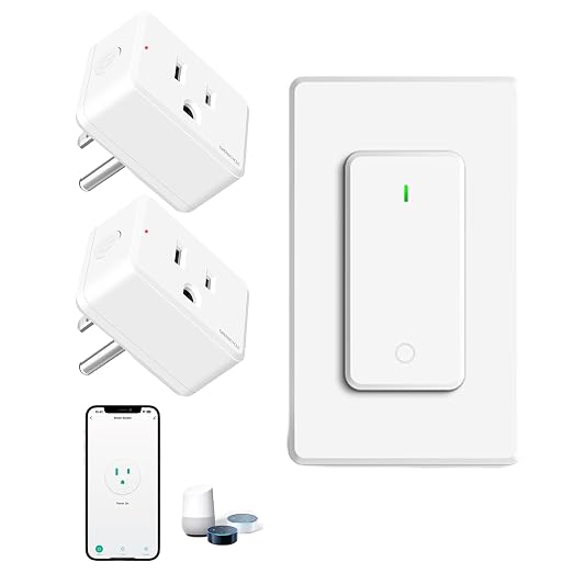 WiFi Plug with Switch, Compatible with Alexa and Google Home via Tuya, Compact by greencycle