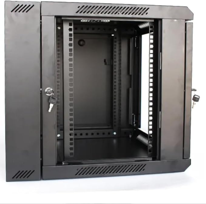 9U Wall Mount IT Cabinet Enclosure Hinged Double Section Swing Out 19-Inch - Image 5