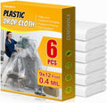 ZENOWICK 6 Pack Plastic Drop Cloth, 9x12 Ft Plastic Sheeting by Zenowick