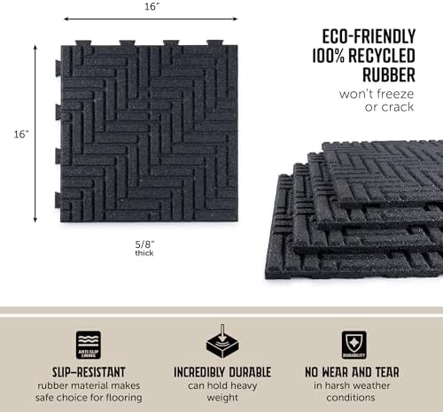 Playsafer Herringbone Rubber Interlocking Tiles | 16 X 16 | Easy Install - Image 4