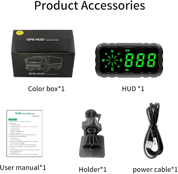 Kingneed HUD Speedometer Odometer Compass Head Up Display GPS Digital Display - Image 6