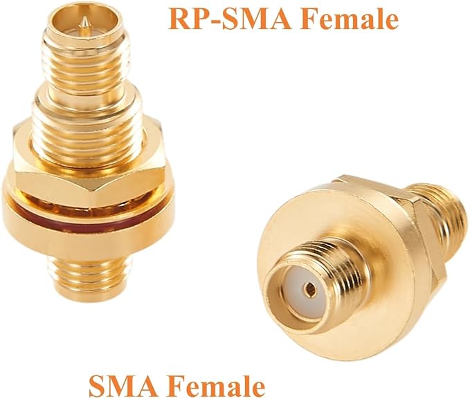 RP-SMA Female to SMA Female Bulkhead Panel Mount Adapter 50 Ohm Low Loss RF - Image 2
