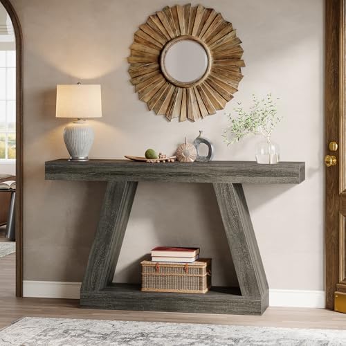 Tribesigns Farmhouse Console Table, 55-Inch Rustic Sofa Table - Image 3
