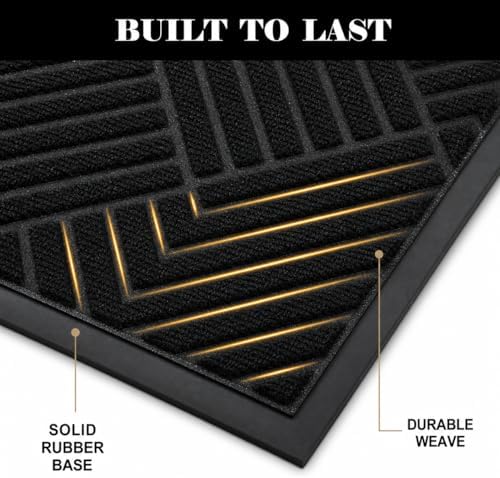 Front Door Mat Outside Entrance, 3x6ft Oversized Heavy Duty Rubber Doormat - Image 4