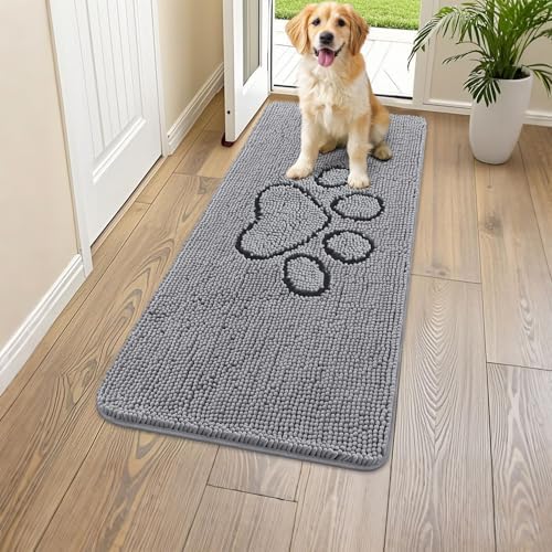 Smiry Dog Door Mat for Muddy Paws, Absorbent Non Slip Dirt Trapper by Smiry