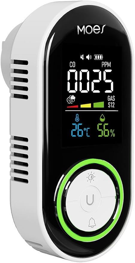 MOES 5in1 Plug-in S-moke G-as C-arbon M-onoxide D-etector Screen, methane by MOES+HEALTH