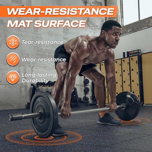SUPERJARE 0.56'' Thick 48 Sq Ft Rubber Top Gym Flooring - Image 6