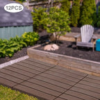 12"x12" Interlocking Deck Tiles, Modern Plastic Wood Outdoor Flooring Tiles - Image 4