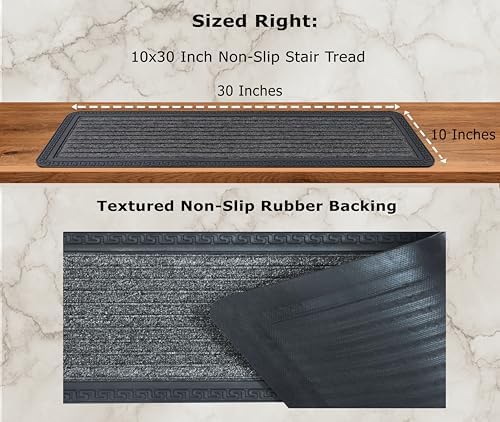 Stair Treads — 4 Pack 10x30 inch Polypropylene Rubber Stair Mats - Image 3