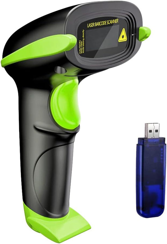 NADAMOO Wireless Barcode Scanner 328 Feet Transmission Distance USB Cordless 1D by NADAMOO