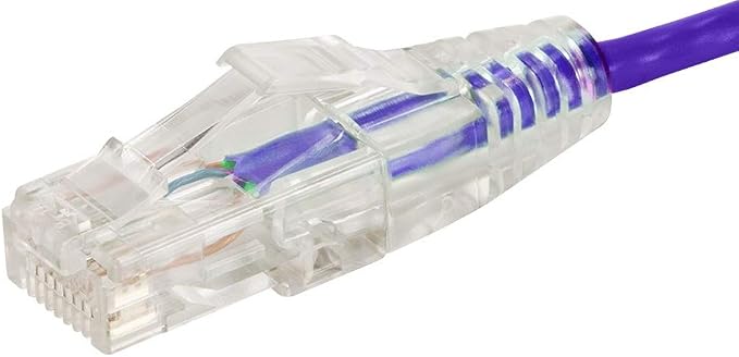 Monoprice Cat6 6in Purple Component Level Patch Cable UTP 28AWG 550MHz Pure - Image 3