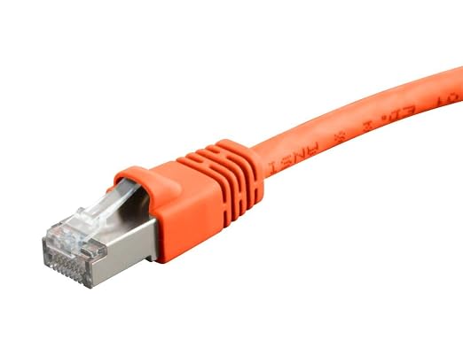 Monoprice Cat6A 7ft Orange Patch Cable Double Shielded 26AWG 10G Pure Bare by Monoprice