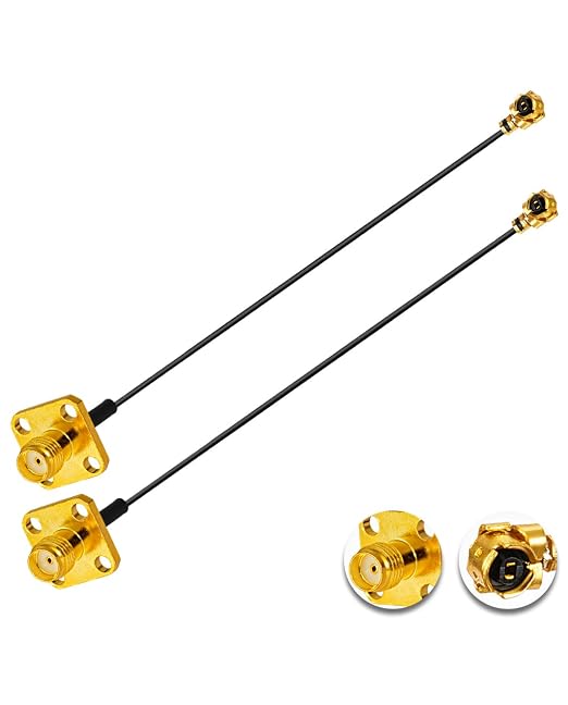 2PCS U.F.L1 to SMA Cable U.F.L1 to SMA Female Flange Panel Mount 1.13mm by POBADY