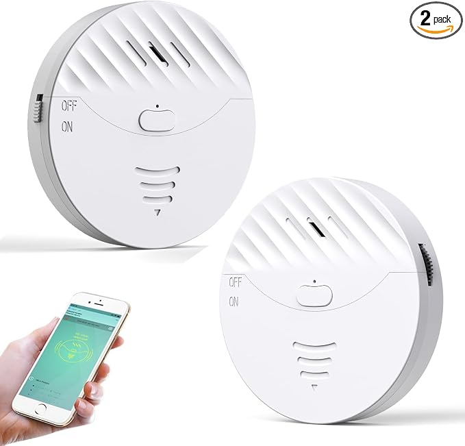 WiFi Window Alarm System, 2 Pack Glass Break Detection by EverNary