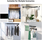 Kelisiting Foldable Clothes Drying Rack, 2 Fold Laundry Drying Rack Wall Mount - Image 2