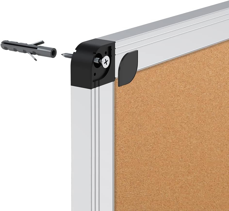 VIZ-PRO Cork Notice Board, 36 X 24 Inches, Pack of 2, Silver Aluminium Frame