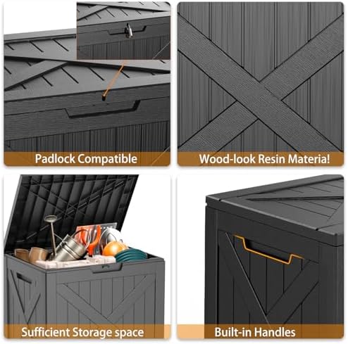 38 Gallon Outdoor Deck Box, Lockable Waterproof Outdoor Storage Boxes - Image 6