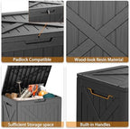 38 Gallon Outdoor Deck Box, Lockable Waterproof Outdoor Storage Boxes - Image 6