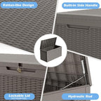 Outdoor Storage Box Waterproof, 100 Gallon Deck Box - Image 4