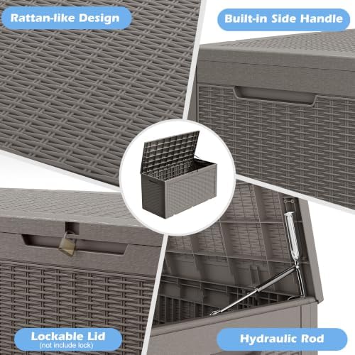 Outdoor Storage Box Waterproof, 100 Gallon Deck Box - Image 4