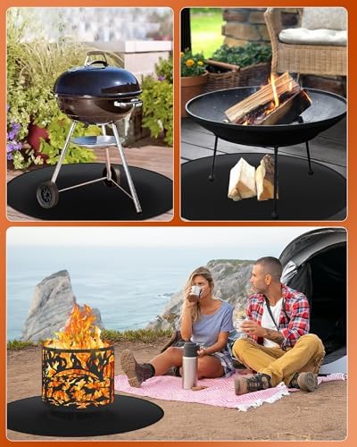 48" Round Fireproof Grill Mat for Deck & Patio, Double-Sided Silicone Coated - Image 7