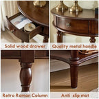 Half Moon Console Table Solid Wood Vintage Entryway Table - Image 6