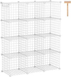 C&AHOME Wire Cube Storage, 12-Cube Storage Organizer Metal, C Grids by CAHOME