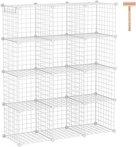 C&AHOME Wire Cube Storage, 12-Cube Storage Organizer Metal, C Grids by CAHOME