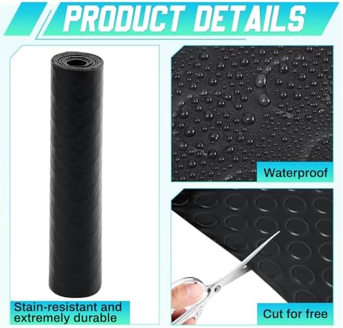Breling 16 in x 10 ft Rubber Flooring Rolls Mats, Heavy Duty Diamond Plate Coin - Image 4
