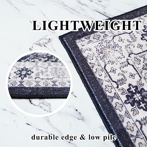 Hallway 2x8 Washable Runner Rug: Oriental Stain Resistant Kitchen Entryway Rugs - Image 4