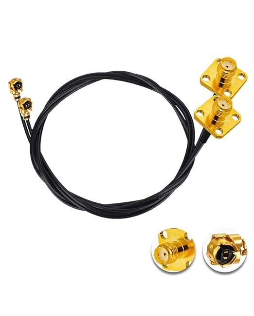2PCS U.F.L1 to SMA Cable U.F.L1 to SMA Female Flange Panel Mount 1.13mm by POBADY