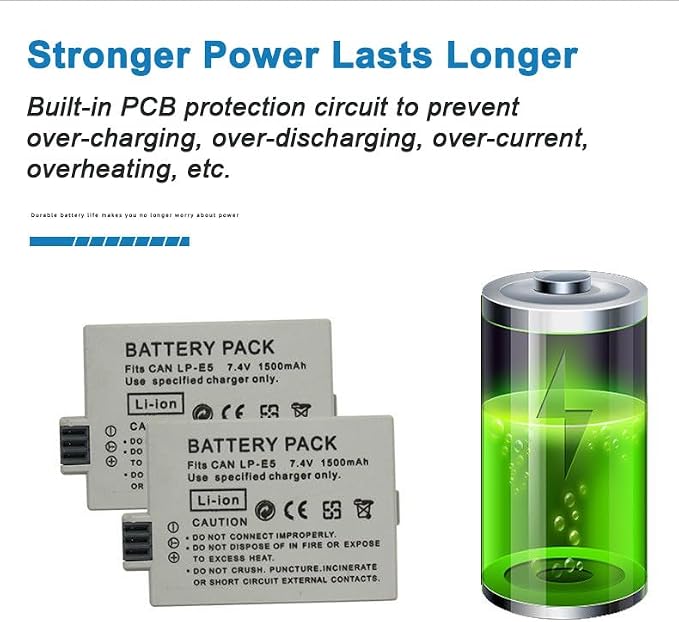 LP-E5 Camera Battery Multifunctional Charger Set Compatible - Image 3