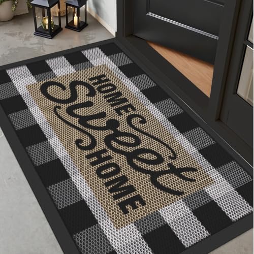 LUMI Outside Welcome Door Mat 32x47, Non-Slip Durable Rubber Easy Clean - Image 4